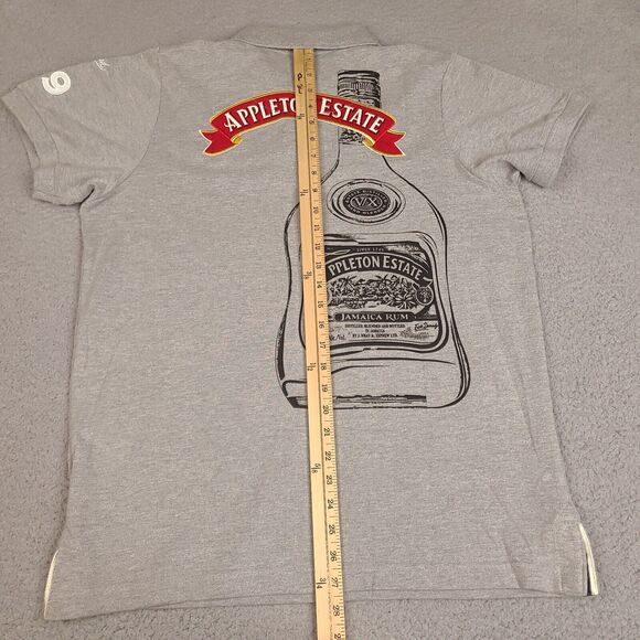 Appleton Estate Jamaica Rum Polo Shirt Mens Large Gray Organic Cotton Embroidery - Picture 14 of 15
